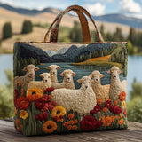 Borsa Trapuntata – Pecore sulla Riva del Lago