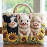 Borsa a Tracolla Maialino tra i Girasoli