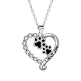 Collana con orso dell'amicizia in argento e nero