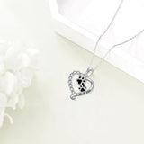 Collana con orso dell'amicizia in argento e nero