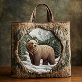 Borsa in Cotone Trapuntata Orso d'Inverno