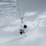 Collana a Cuore e Motivo di Amore Infinito con Impronta