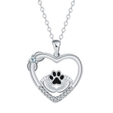 Collana a forma di impronta con zirconia - Compagni fedeli