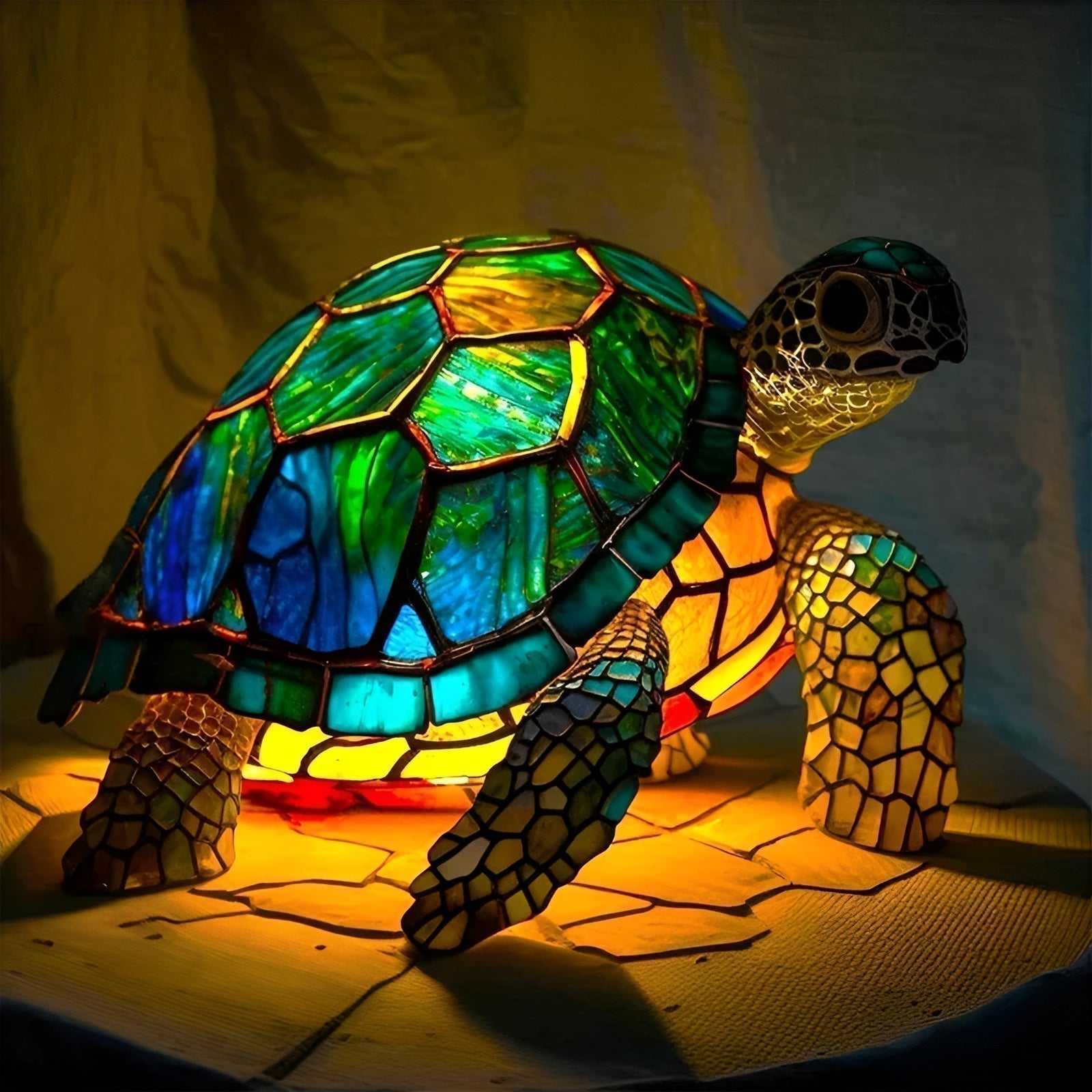 Lampada notturna a LED a forma di animale "Oliver | Spirito della tartaruga di Molokai", luce decorativa artigianale CasaBellaItalia