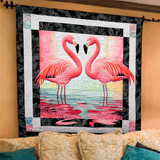 Flamingo Bliss - coperta artistica (tela da parete) NCU0TL913
