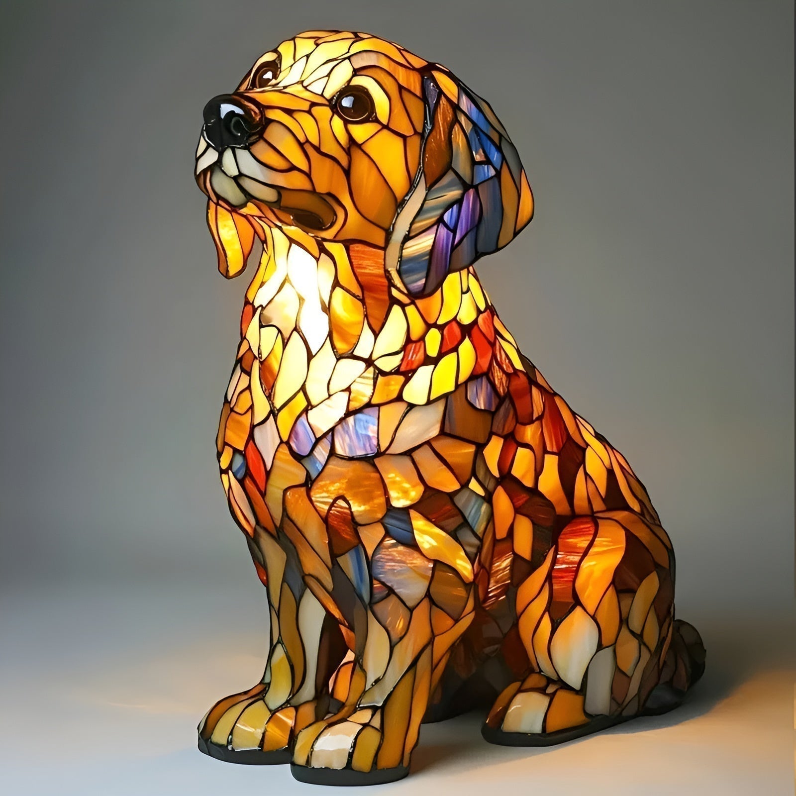 Lampada notturna a LED a forma di animale "Buddy | Golden Retriever di Luce Spirituale", luce decorativa artigianale CasaBellaItalia