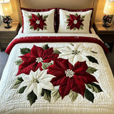 Set di copripiumini imbottiti a 3 pezzi - Poinsettie Invernali