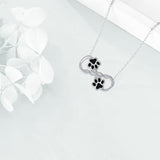 Collana con Pendente a Forma di Zampa di Cane Amore Infinito con Zirconia