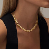Collana di Collegamento Cubano Spessa | Oro