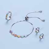 Bracciale regolabile in argento sterling con impronta di zampa di cane