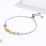 Bracciale regolabile in argento sterling con impronta di zampa di cane