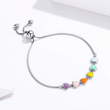 Bracciale regolabile in argento sterling con impronta di zampa di cane