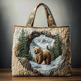 Borsa in Tessuto Trapuntata Ciondolo Orso