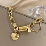 Bracciale spesso con cuori | Oro