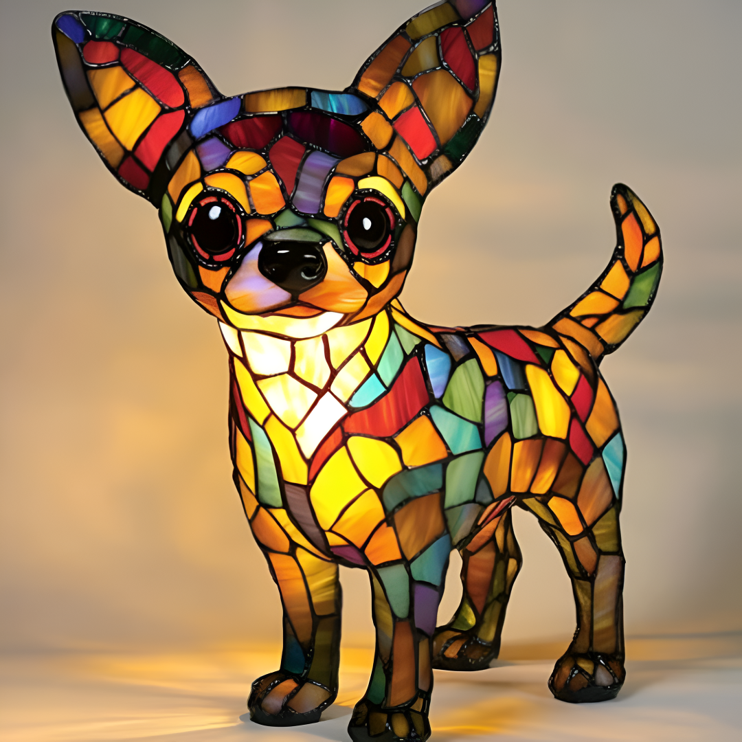 Lampada notturna a LED a forma di animale "Peppie | Lampada Magica per Cani", luce decorativa artigianale CasaBellaItalia