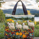Borsa in Tessuto Trapuntata Pecora sulla Collina