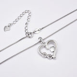 Collana con impronta di zampa e cuore con ciondolo infinito