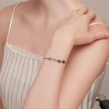 Bracciale regolabile in argento sterling con impronta di zampa di cane