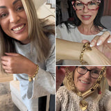 Bracciale spesso con cuori | Oro