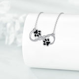 Collana con Pendente a Forma di Zampa di Cane Amore Infinito con Zirconia