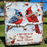 A Big Piece Of My Heart Lives In Heaven Art Quilt Hanging