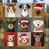 Adorable Dog Snowflakes Blanket