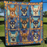 Coperta patchwork chihuahua artistica NCU0TH385
