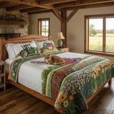 Juego de cama acolchado de 3 piezas - Granja Feliz