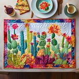 Tovaglietta Trapuntata con Cactus Fioriti