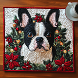 Boston Terrier Spirito Natalizio Tovaglietta Trapuntata