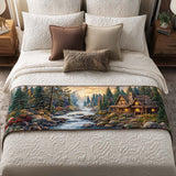 Copertura trapuntata per letto in stile forestale