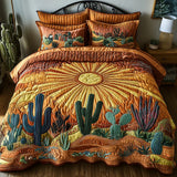 Juego de cama acolchado de 3 piezas - Amanecer sobre los Cactus