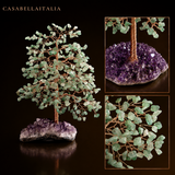 Simbiòsi - Albero della Vita in Avventurina Verde con Geode di Ametista