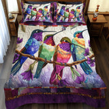 Colorful Hummingbirds 3-Piece Bedding Set