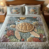Set di biancheria da letto imbottito di 3 pezzi - Tartarughe Marine