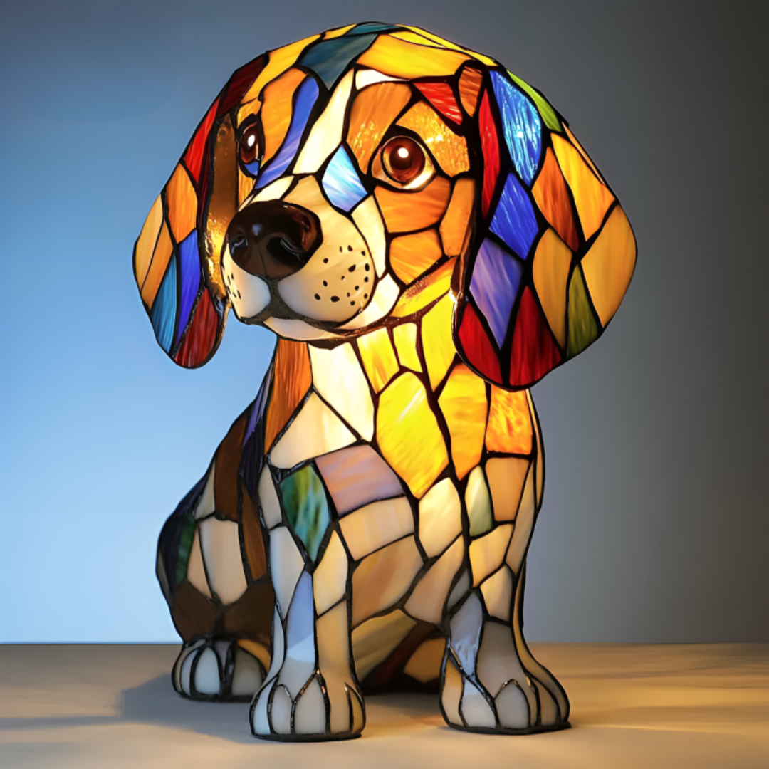 Lampada notturna a LED a forma di animale "Minoes | Lampada Magica per Cani", luce decorativa artigianale CasaBellaItalia