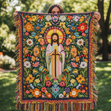 Divine Bloom - coperta lavorata a maglia