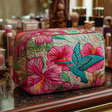 Flowers Delight Quilted Makeup Bag