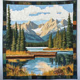 Paesaggio acquatico boschivo coperta artistica a parete