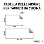 Guida alle taglie del tappeto da cucina - Set 1 - CasaBella Italia