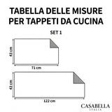 Guida alle taglie del tappeto da cucina - Set 1 - CasaBella Italia