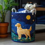 Incanto del Cane Dorato | Cesta di Biancheria Fatta a Mano