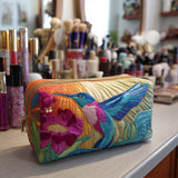 Joyful Flight Quilted Makeup Bag