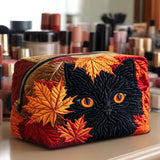 Joyful Kitten Quilted Makeup Bag