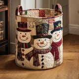 Joyful Snowman Laundry Basket