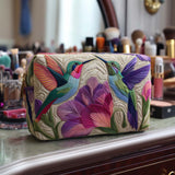 Hummingbird Quilted Makeup Bag