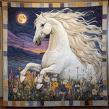 Moonbeam Steed Art Quilt Hanging