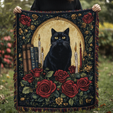Coperta in cotone intrecciato Nightfall Feline