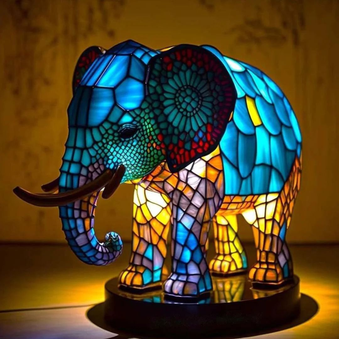 Lampada notturna a LED a forma di animale "Noa | Lampada Elefante Magico", luce decorativa artigianale CasaBellaItalia
