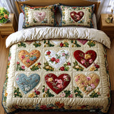 Set di biancheria da letto trapuntato 3 pezzi - Cuori Amanti